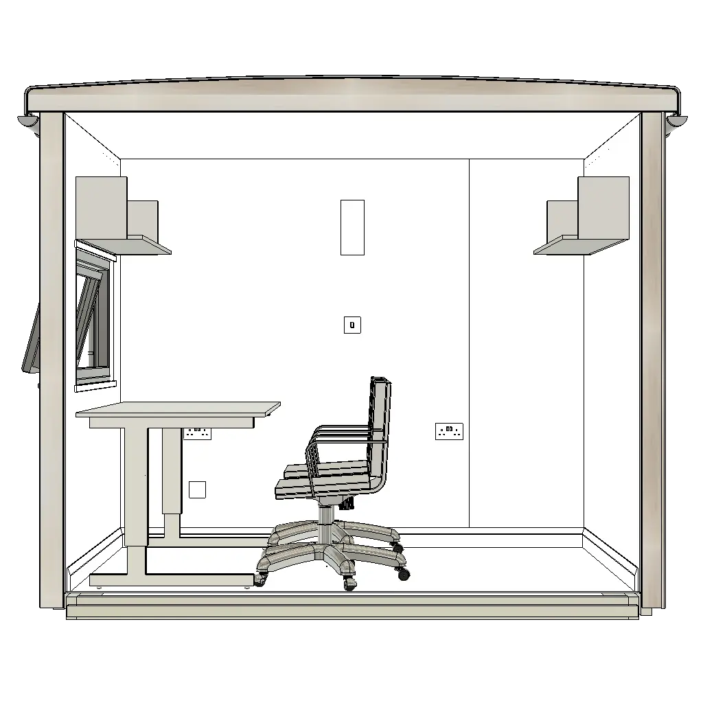 4_57B Door Ctr HR | Window Front | Window Left – Garden Office Pod 4U