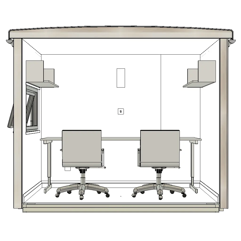 4_57B Door Ctr HR | Window Front | Window Left – Garden Office Pod 4U
