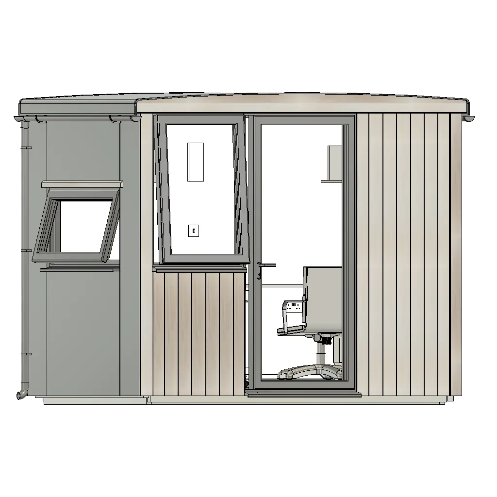 4_57B Door Ctr HR | Window Front | Window Left – Garden Office Pod 4U